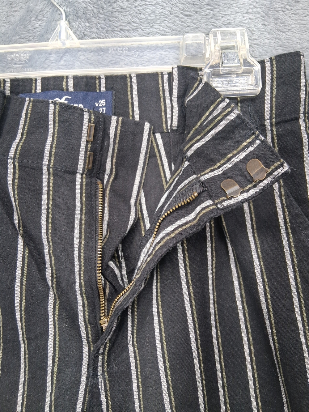 Women's Black Pinstripe Pants Ultra High-Rise Classic Tailored Style - Picture 9 of 16